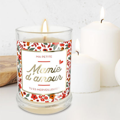 Bougie verre coton mamie d'amour