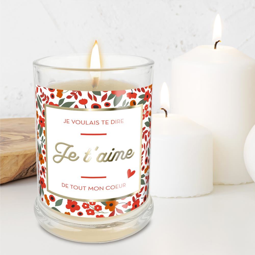 Bougie verre coton je t aime