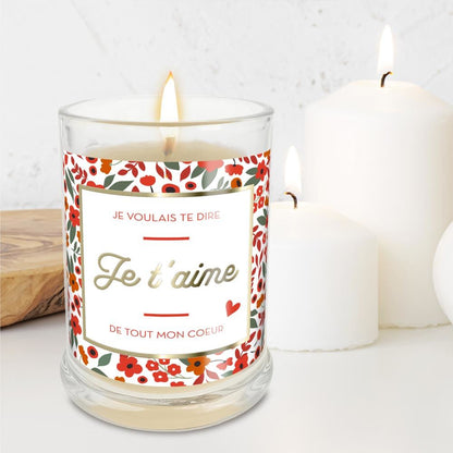 Bougie verre coton je t aime