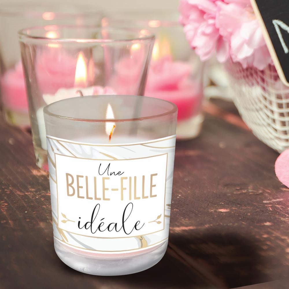 Bougie verre "une belle-fille ideale"