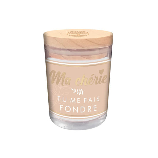 Bougie verre "ma cherie...fondre"