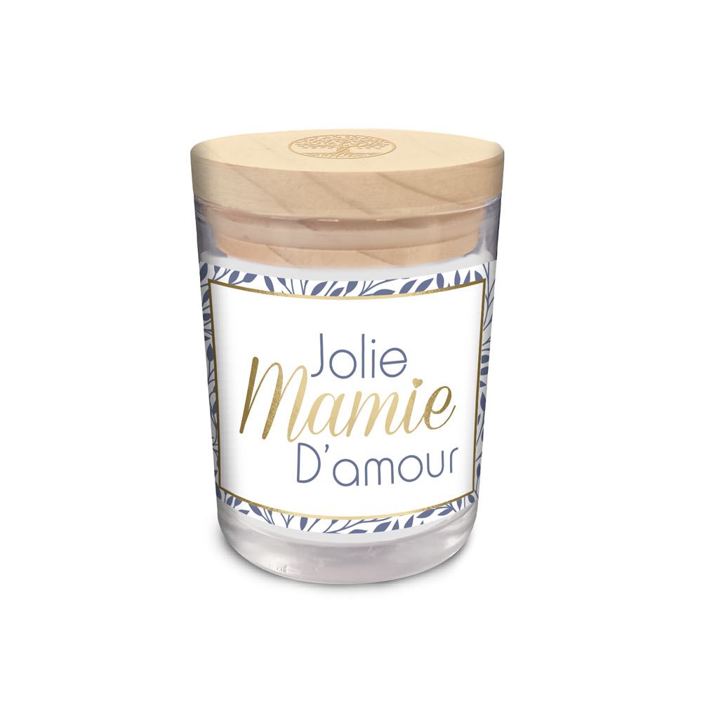 Bougie verre "jolie mamie d amour"