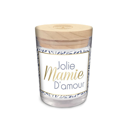 Bougie verre "jolie mamie d amour"