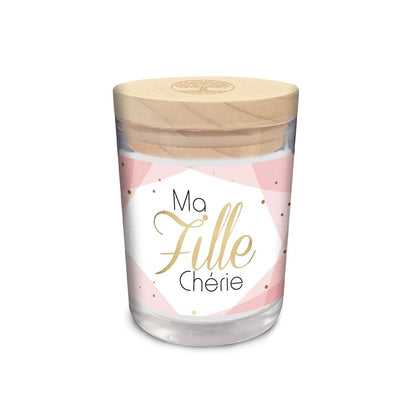 Bougie verre "ma fille cherie"