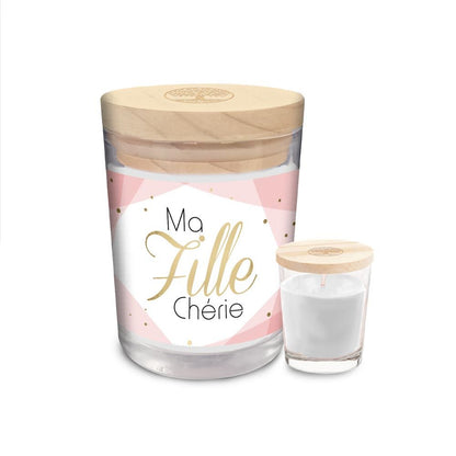 Bougie verre "ma fille cherie"