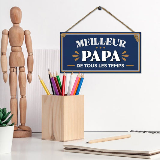 Plaque bois "meilleur papa"
