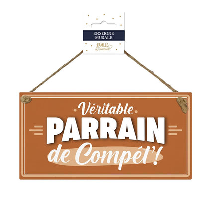 Plaque bois "parrain de compet"