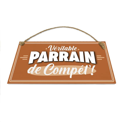 Plaque bois "parrain de compet"