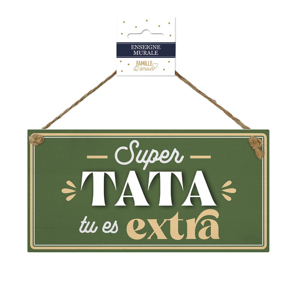 Plaque bois "tata extra"