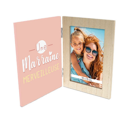 Cadre photo double "une marraine merveilleuse"