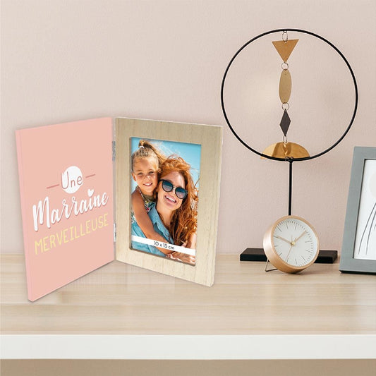 Cadre photo double "une marraine merveilleuse"