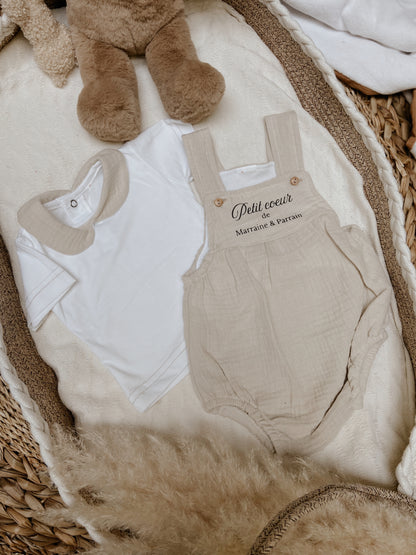 Ensemble salopette gaze de coton