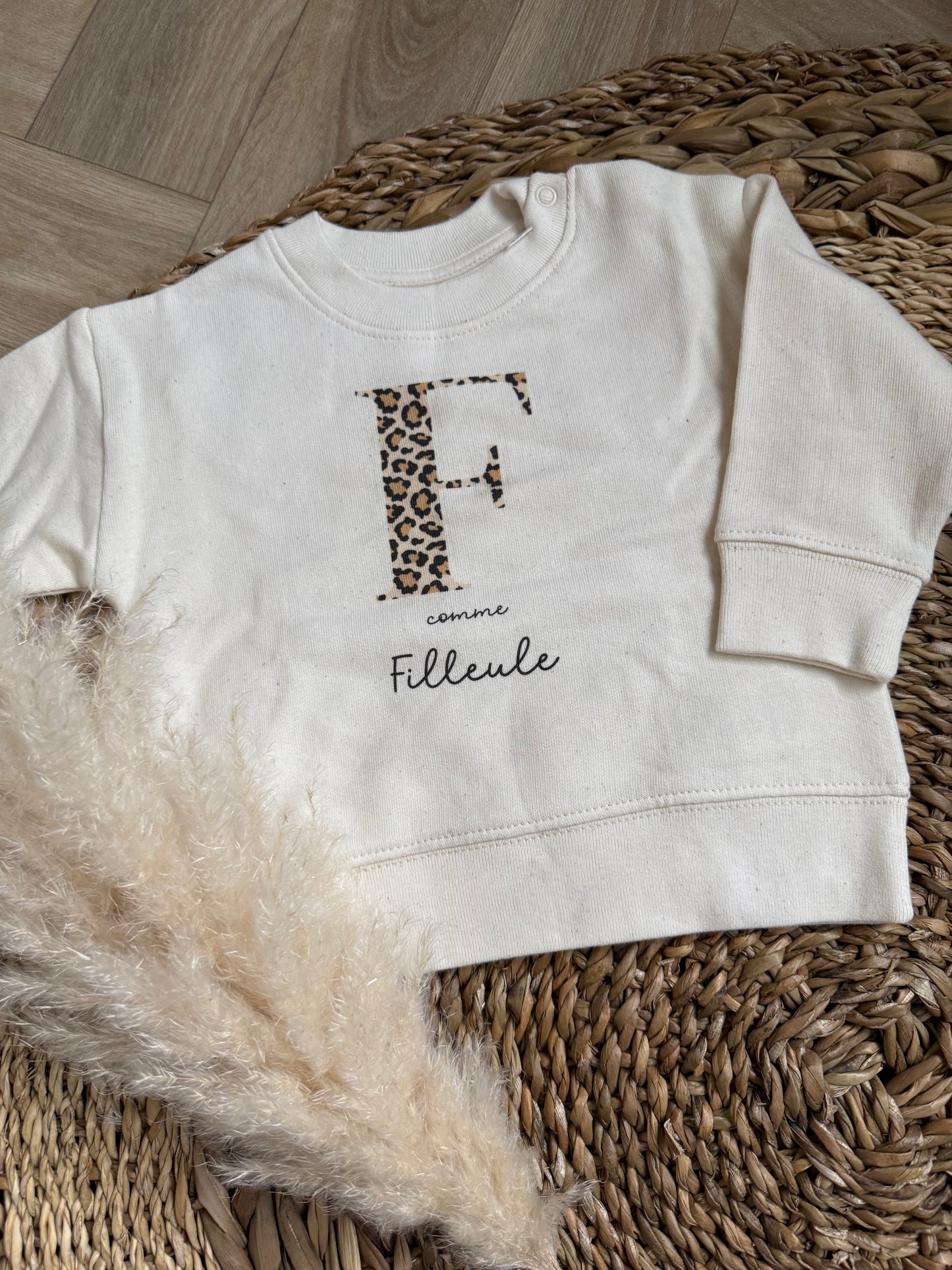 Pull à col beige F léopard comme Filleule