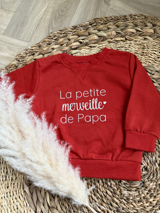 Pull à col rond rouille - 12-18 mois - La petite merveille de Papa