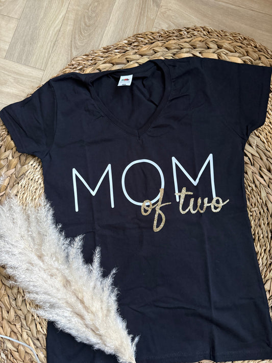 T-shirt adulte noir femme S - MOM of two