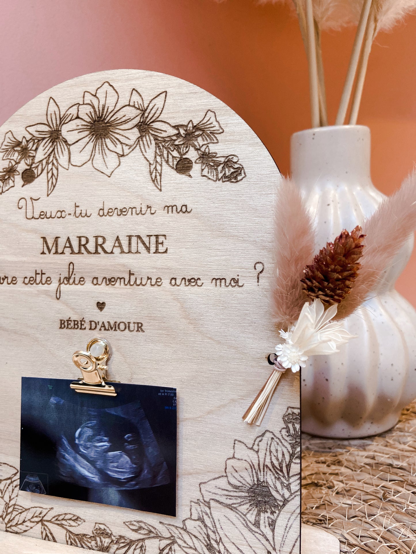Déco en bois - demande Parrain / marraine