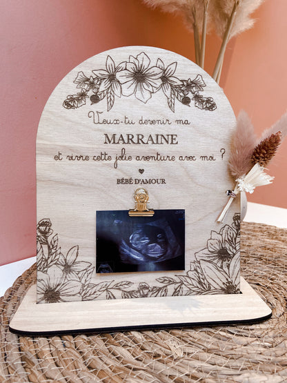 Déco en bois - demande Parrain / marraine