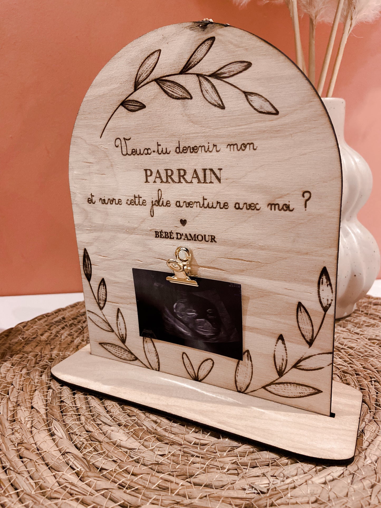 Déco en bois - demande Parrain / marraine