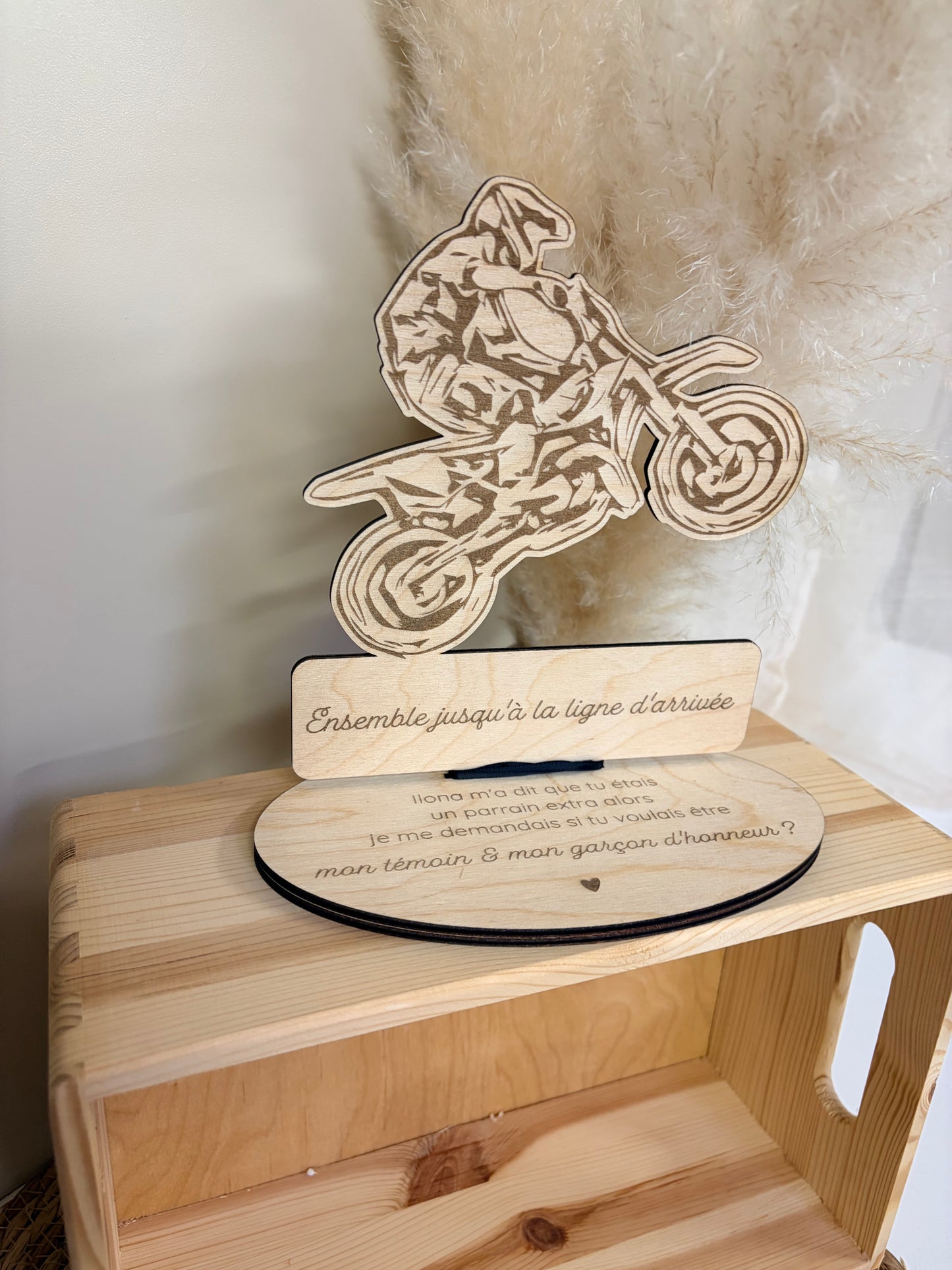 Décoration sur socle - moto de cross