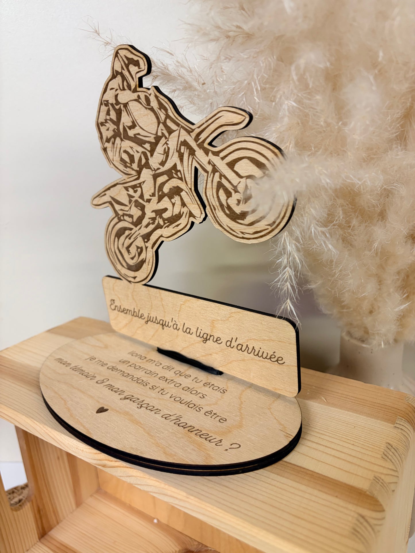 Décoration sur socle - moto de cross