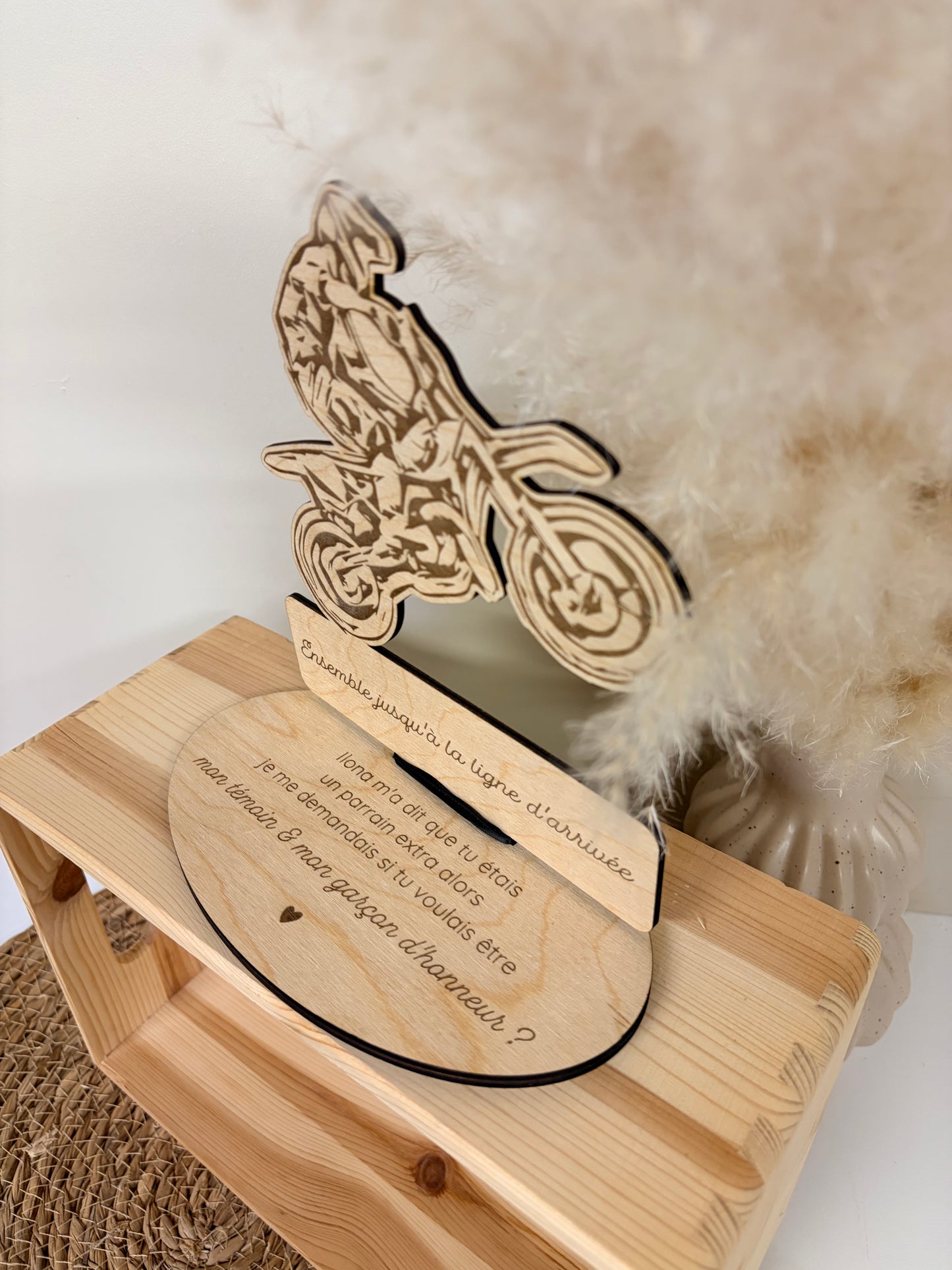 Décoration sur socle - moto de cross
