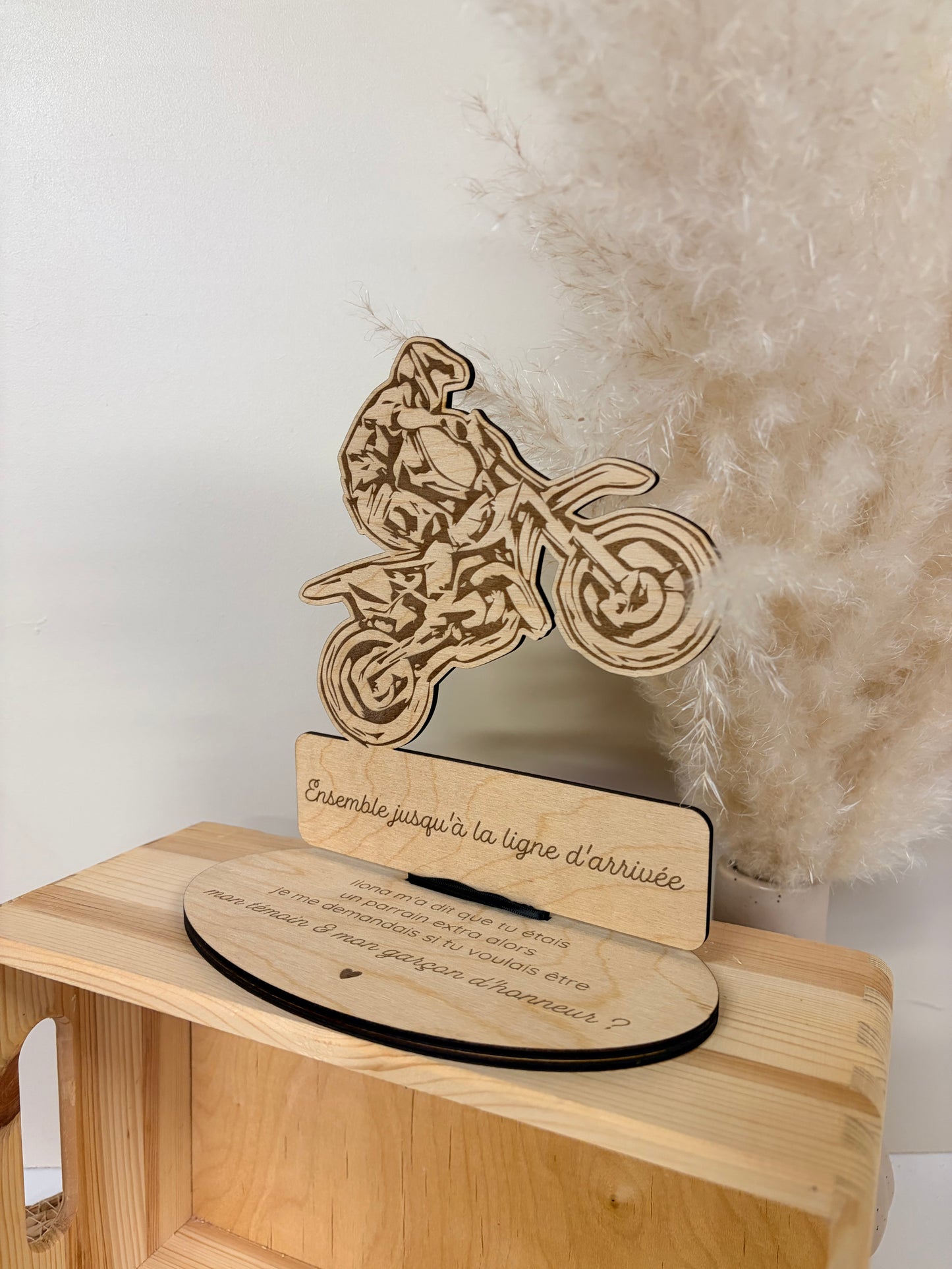 Décoration sur socle - moto de cross