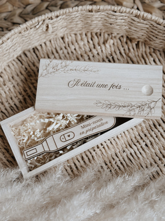 Coffret test de grossesse en bois