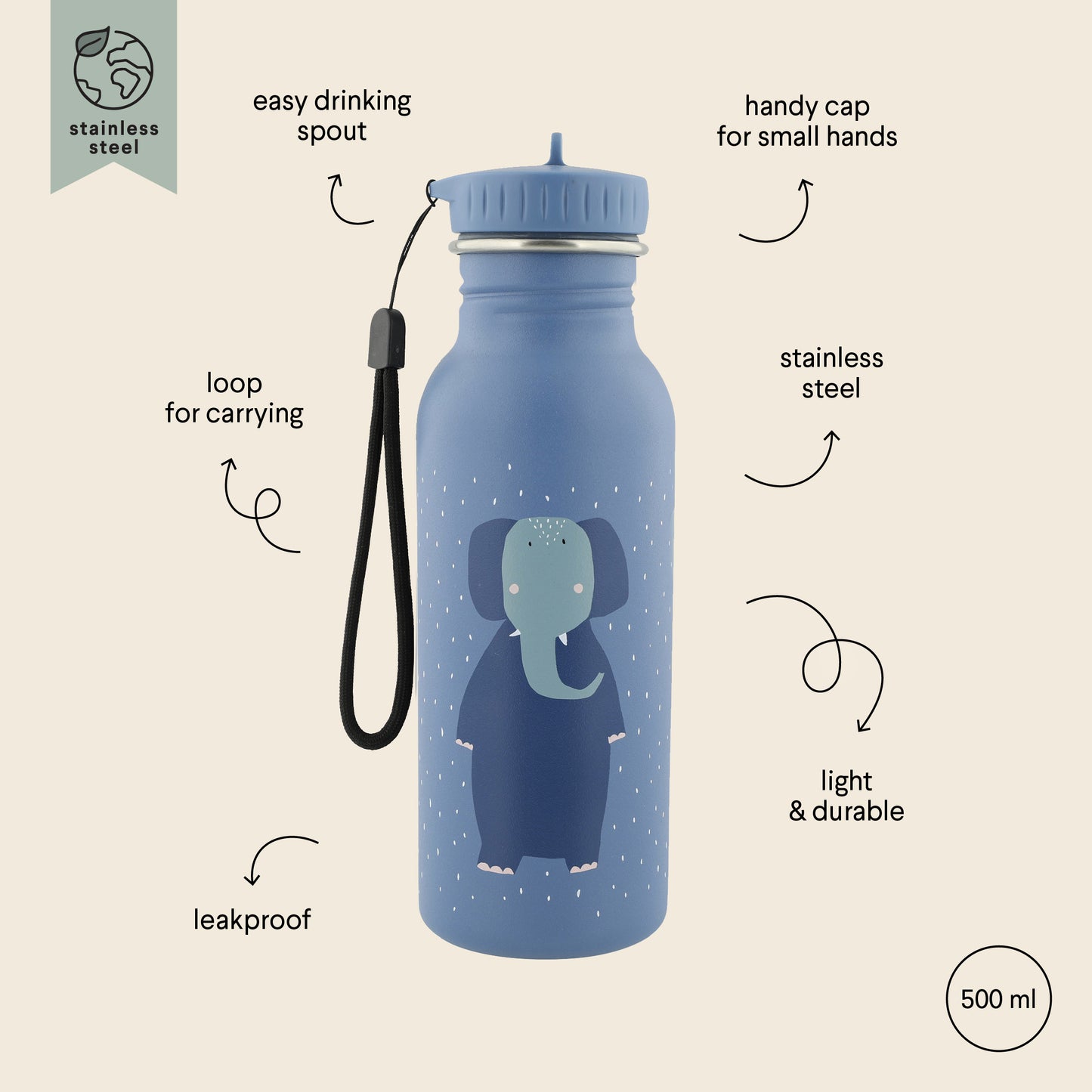 Gourde 500ml - Mrs. Elephant