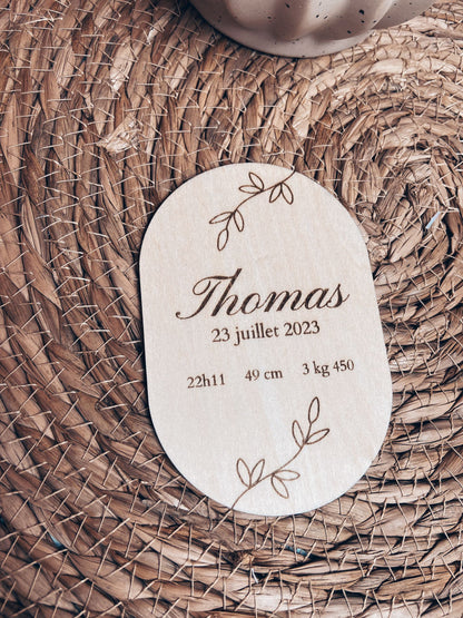 Magnet naissance en bois