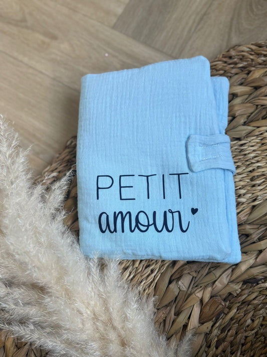 Protège carnet bleu ciel