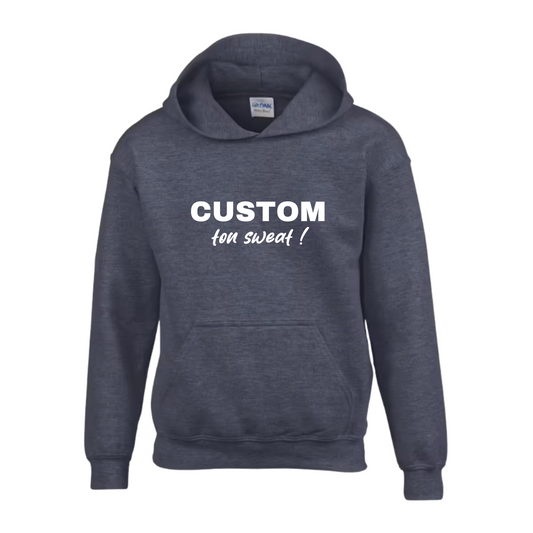 Sweat à capuche enfant gris foncé