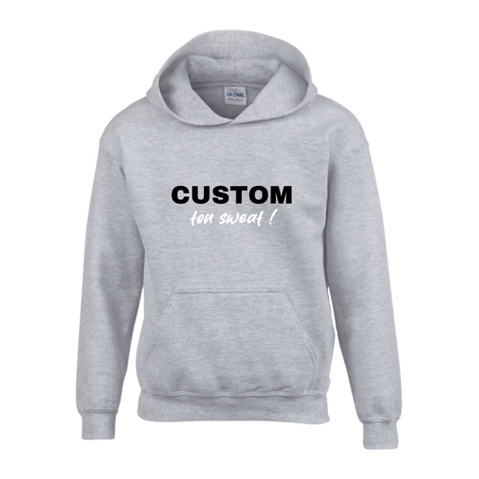 Sweat à capuche enfant gris sport