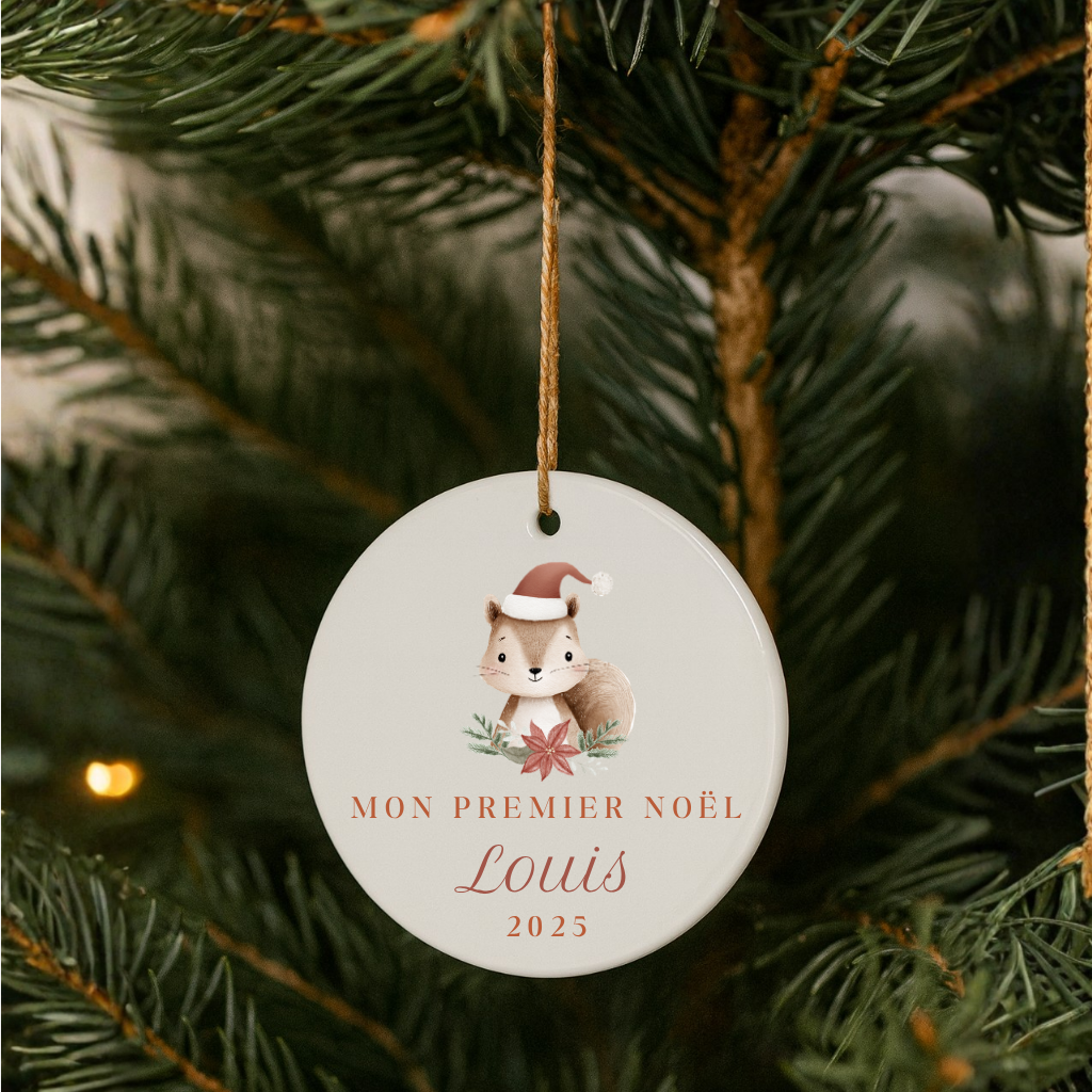 Suspension "Mon premier Noël" en céramique