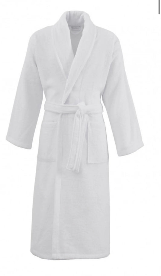 Peignoir de bain adulte en éponge blanc