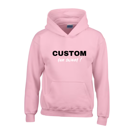 Sweat à capuche enfant rose clair