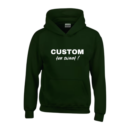 Sweat à capuche enfant vert forêt